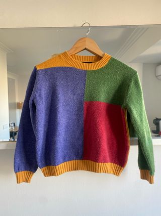 Abrigo lana vintage multicolor