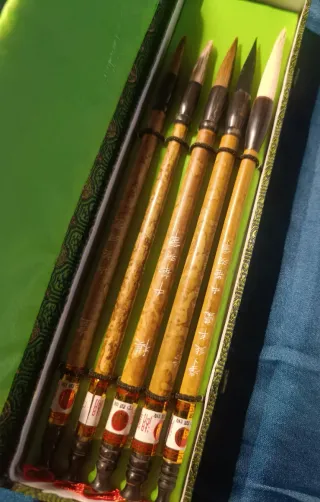 Set Pennelli Calligrafia Cinese 5 Pezzi con Scatol