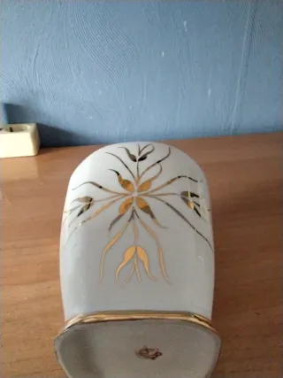 Jarrón chino porcelana flores pavos