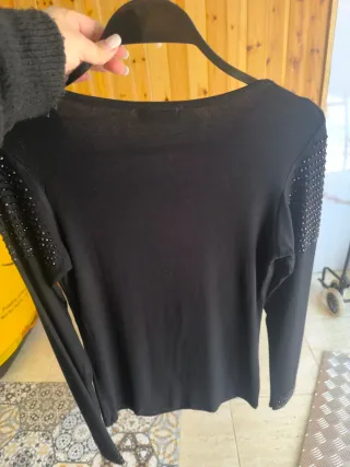 Blusa fiesta DARK MORE brillos talla L