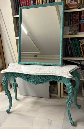 Espejo Marco Turquesa 82x67 cm