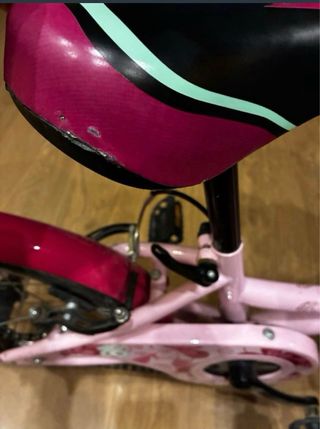 Bicicleta niña 16 rosa con cesta