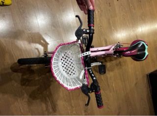 Bicicleta niña 16 rosa con cesta