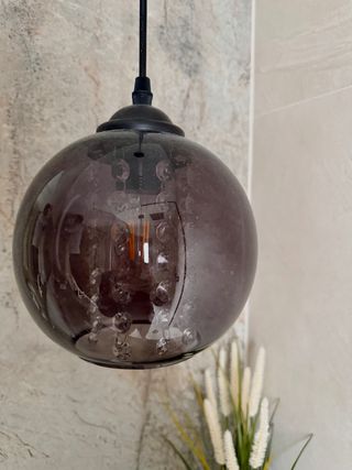 Lámpara colgante negra cristal