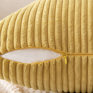 2 Fundas Cojín Corduroy 40x40 cm Amarillo