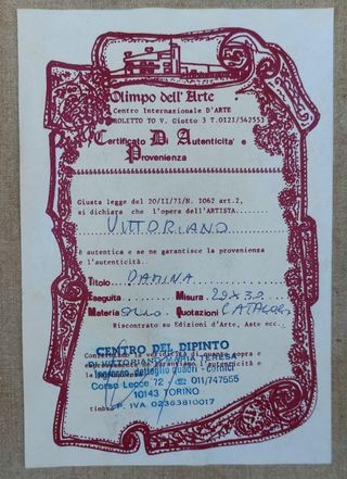 M.T. Vittoriano: Damina Olio su tela 20x30