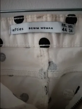 Pantalón Lefties lunares blanco talla 44