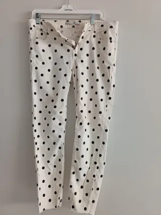 Pantalón Lefties lunares blanco talla 44