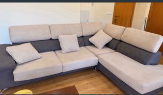 Sofá Chet Long beige y gris