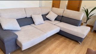 Sofá Chet Long beige y gris