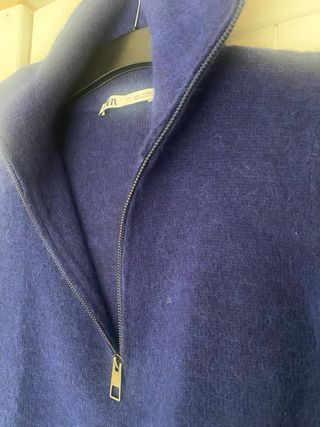 Jersey Zara azul cuello cremallera lana