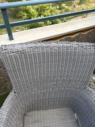 Conjunto Sofás Mimbre Terraza Gris