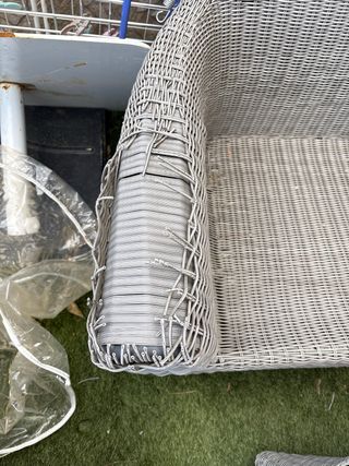 Conjunto Sofás Mimbre Terraza Gris