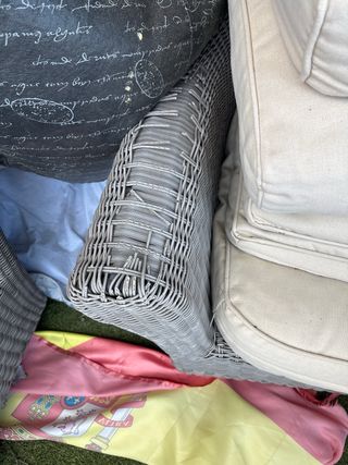 Conjunto Sofás Mimbre Terraza Gris