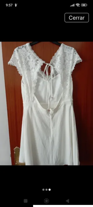 Vestido blanco encaje mujer