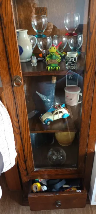 Vitrina de madera y cristal