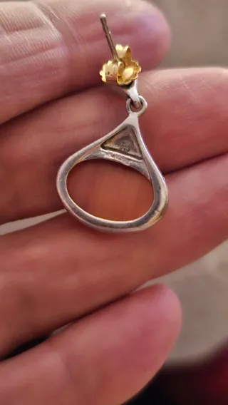 Conjunto Plata de Ley Colgante y Pendientes Naranj