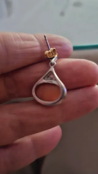 Conjunto Plata de Ley Colgante y Pendientes Naranj