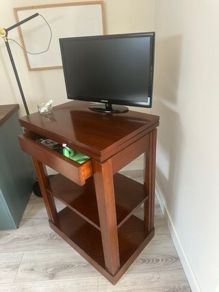 Mesa Escritorio madera con cristal;cajonera