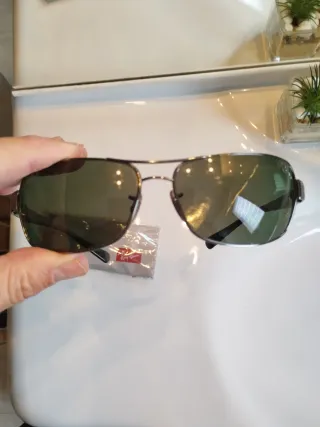 Ray-Ban RB3379 Occhiali da Sole Argento/Verde