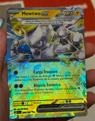 Carta Mewtwo EX Teracristal Brillante