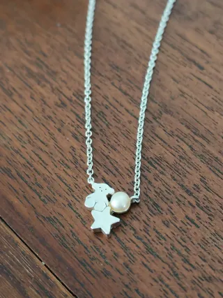 Colgante TOUS Oso y Estrella Plata 43cm