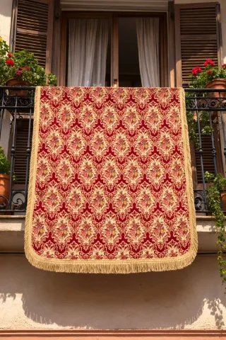 Colcha antigua vintage floral