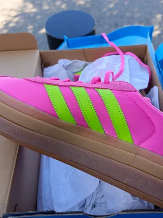 Adidas Gazelle Bold Rosa Fucsia/Verde Lima Talla 4