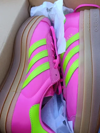 Adidas Gazelle Bold Rosa Fucsia/Verde Lima Talla 4