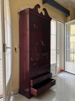 Vitrina de madera y cristal