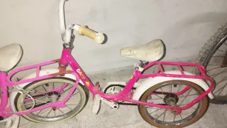 Bicicleta doble para niños rosa