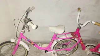 Bicicleta doble para niños rosa