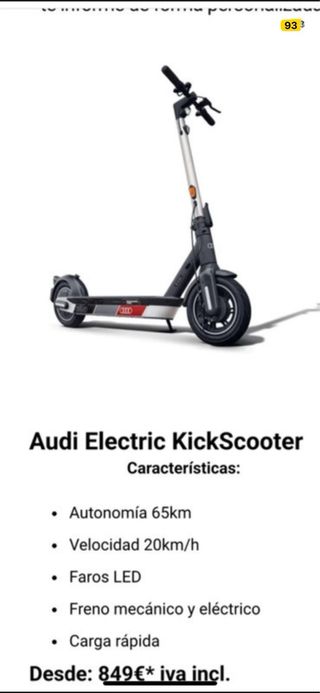 Patinete Eléctrico Audi Matriculado