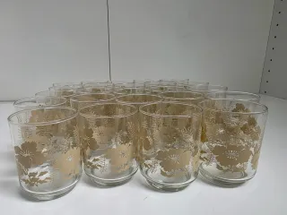 Juego 24 Vasos Libbey Florales Dorados