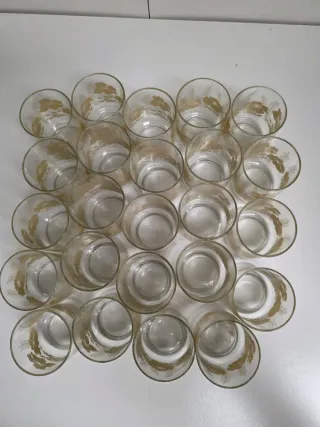 Juego 24 Vasos Libbey Florales Dorados