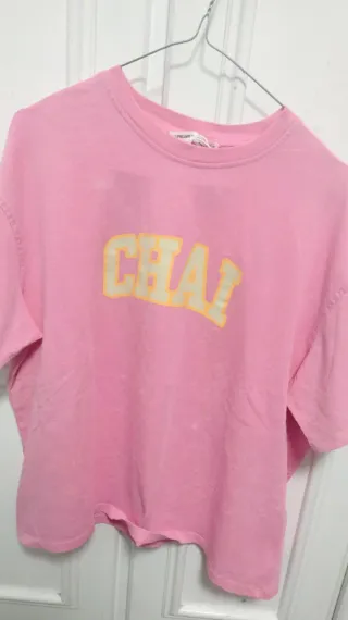 Camiseta rosa CHAI Pull&Bear Talla S