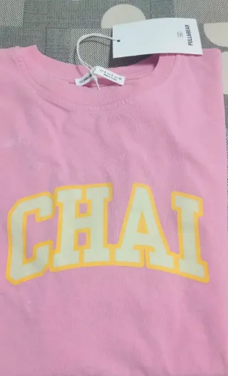 Camiseta rosa CHAI Pull&Bear Talla S