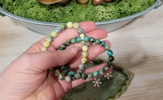 2 Pulseras Elásticas Turquesa  Amarilla