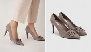 Zapatos tacón Zara ante gris talla 37. Nuevas.