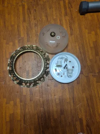 Plafón Techo/Pared Cristal y Metal Dorado