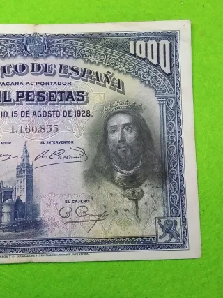 Billete 1000 Pesetas Banco de España 1928 usado