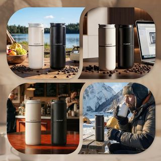 Molinillo Café Eléctrico Portátil con Taza Térmica