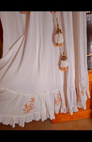 Vestido blanco bordado talla única