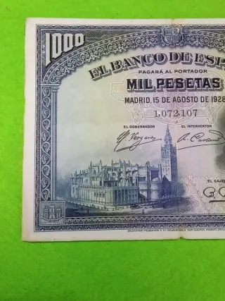 Billete 1000 Pesetas Banco de España 1928 usado