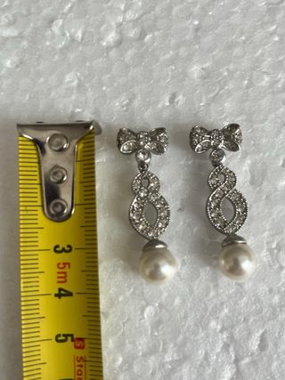 Pendientes lazo con perla