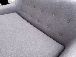 Sofás de tela gris uno de 3 personas y otro de 2