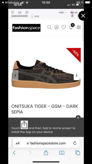 Onitsuka Tiger Zapatillas Negras y Doradas