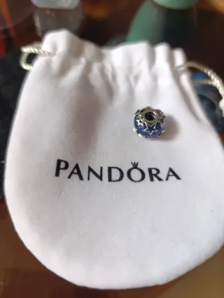 Charm Pandora Plata y Cristal Murano Azul