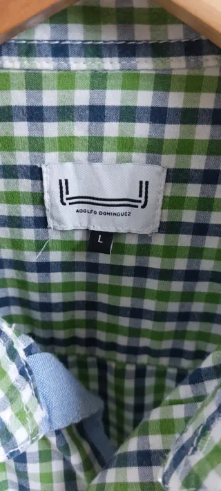 Camisa Adolfo Domínguez cuadros verde y azul