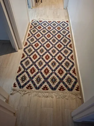 Tappeto Persa Lana Beige e Blu